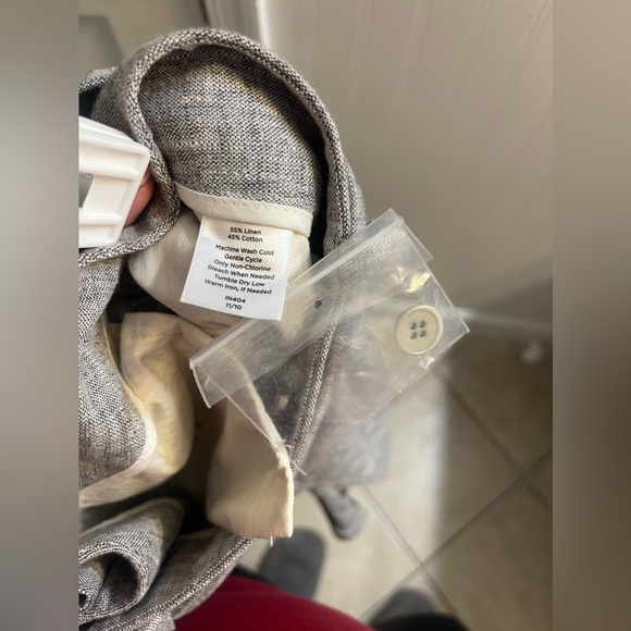 Talbots Shorts Womens 16 Gray Linen/Cotton With Belt NWT - Picture 5 of 5